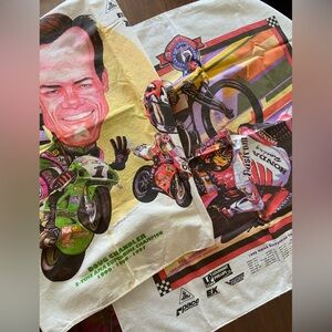 Lot of 2 AMA Pro Racing Promotional Cotton Fabric Advertising 1997 1999 MBNA